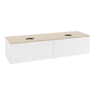 V&B Waschtischunterschrank mit Frontstruktur, mit Beleuchtung Antao 160x50cm, HL, WBP botti., wh. m Lac