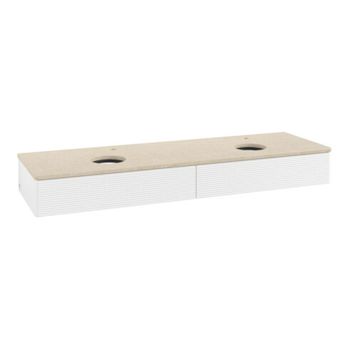 V&B Waschtischunterschrank mit Frontstruktur, mit Beleuchtung Antao 160x50cm, HL, WBP botti., wh. m Lac