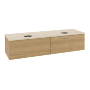 V&B Waschtischunterschrank mit Frontstruktur, mit Beleuchtung Antao 160x50cm, HL, WBP-farbe botti., hon. Oa