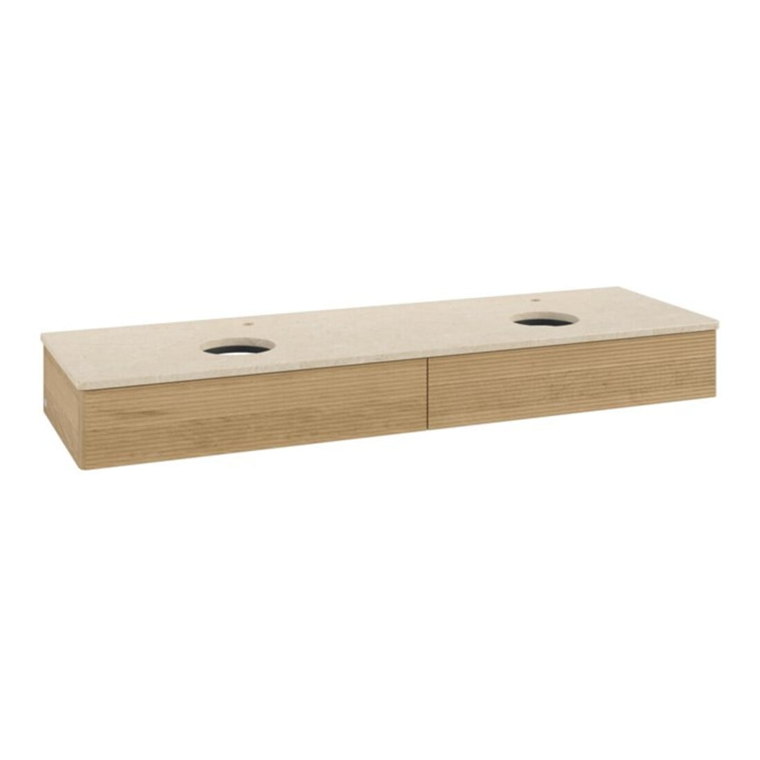 V&B Waschtischunterschrank mit Frontstruktur, mit Beleuchtung Antao 160x50cm, HL, WBP-farbe botti., hon. Oa