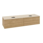 V&B Waschtischunterschrank mit Frontstruktur, mit Beleuchtung Antao 160x50cm, HL, WBP-farbe botti., hon. oak-4