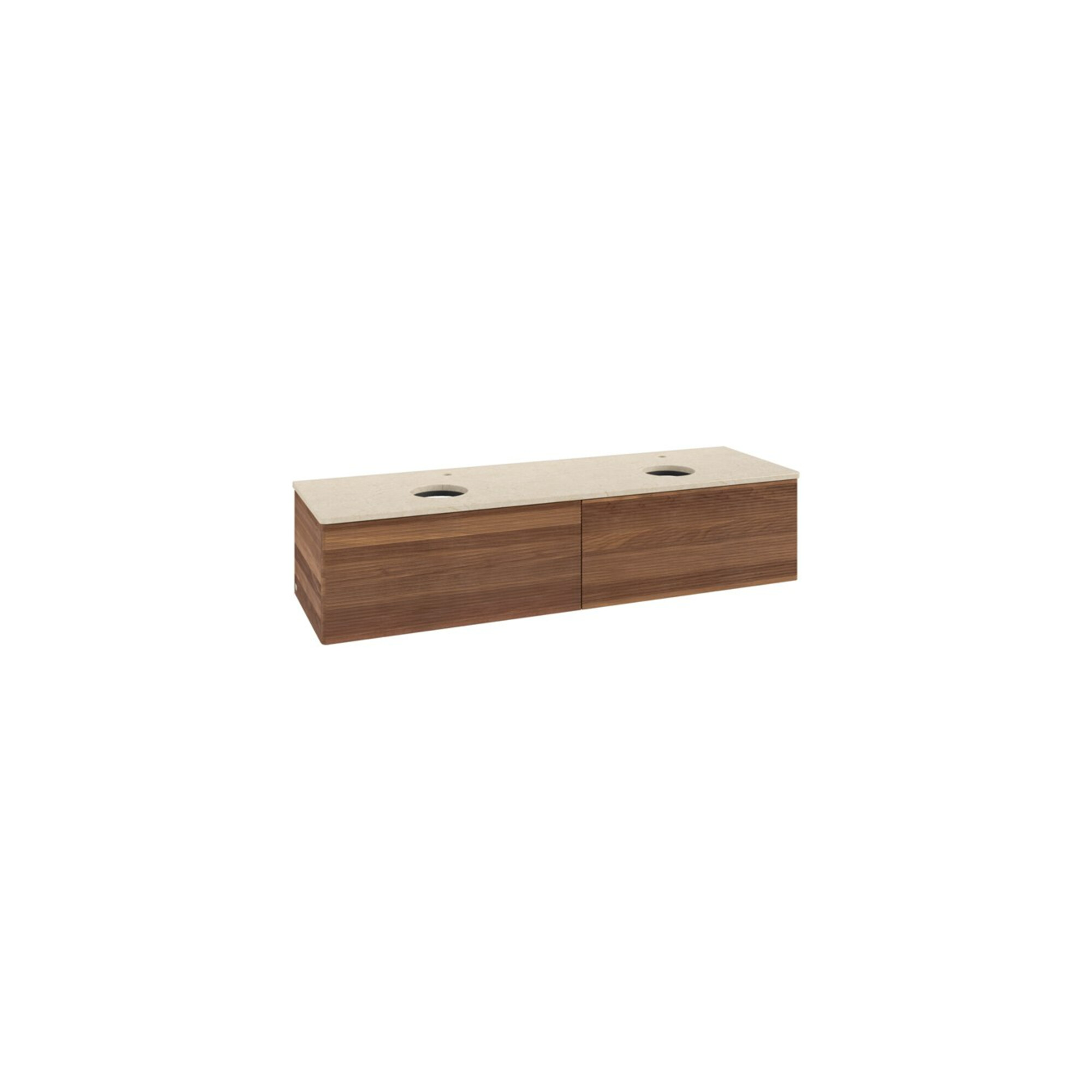 V&B Waschtischunterschrank mit Frontstruktur, mit Beleuchtung Antao 160x50cm, HL, WBP-farbe botti., w. wal ; Villeroy & Boch