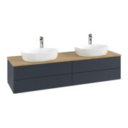 V&B Waschtischunterschrank mit Frontstruktur, mit Beleuchtung Antao 160x50cm, HL, WBP hon. Oa, md bl. m Lac