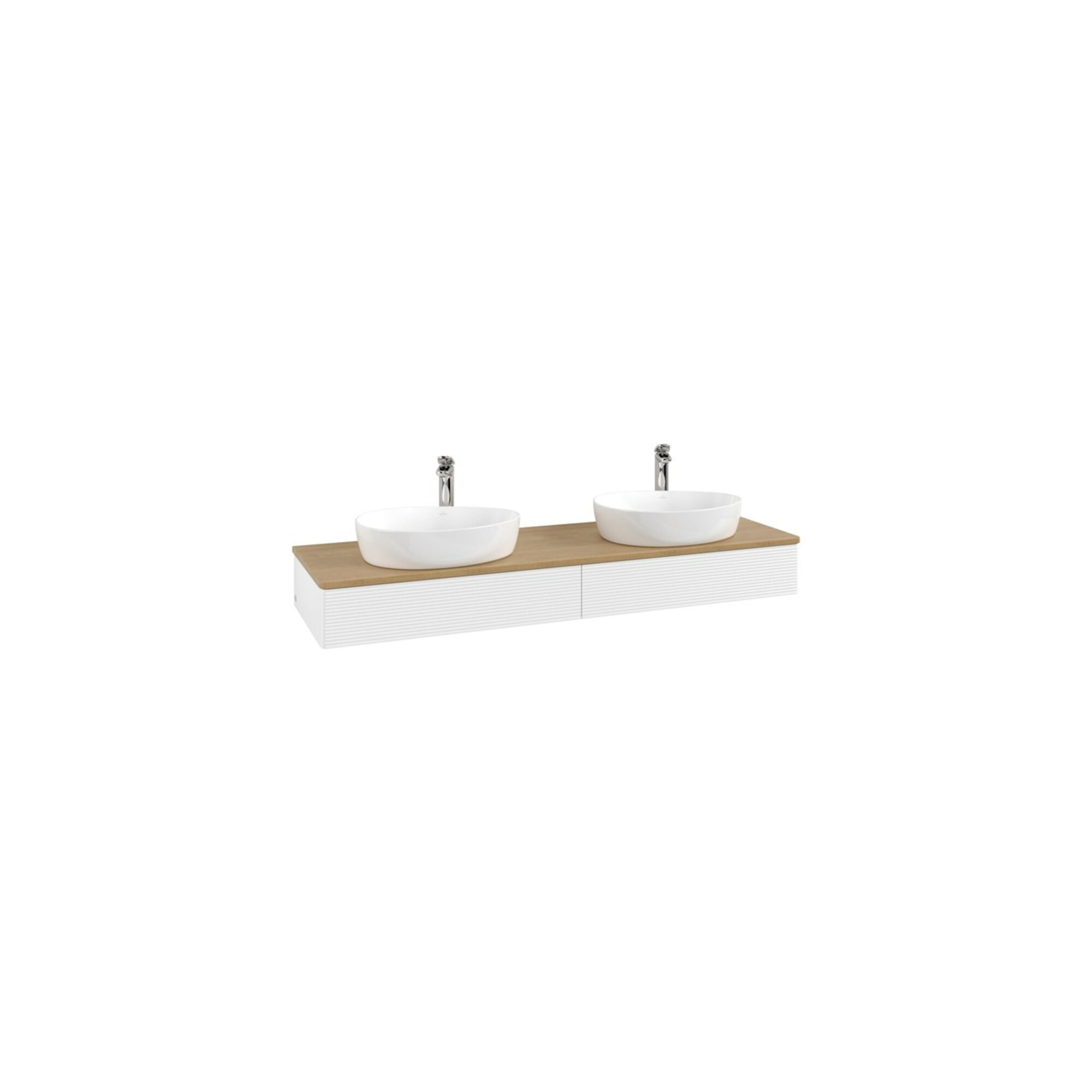 V&B Waschtischunterschrank mit Frontstruktur, mit Beleuchtung Antao 160x50cm, HL, WBP hon. Oa, wh. m Lac ; Villeroy & Boch