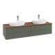 V&B Waschtischunterschrank mit Frontstruktur, mit Beleuchtung Antao 160x50cm, HL, WBP w. wal, lea gre. m Lac-4