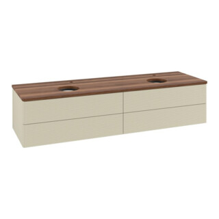 V&B Waschtischunterschrank mit Frontstruktur, mit Beleuchtung Antao 160x50cm, HL, WBP w. wal, si Gr m Lac
