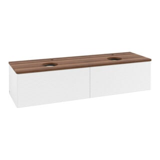 V&B Waschtischunterschrank mit Frontstruktur, mit Beleuchtung Antao 160x50cm, HL, WBP w. wal, wh. m Lac