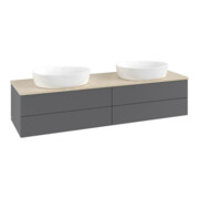 V&B Waschtischunterschrank mit Frontstruktur, mit Beleuchtung Antao 160x50cm, WBP botti., Anthrac. m Lac