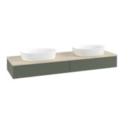 V&B Waschtischunterschrank mit Frontstruktur, mit Beleuchtung Antao 160x50cm, WBP botti., lea gre. m Lac