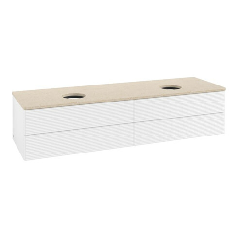 V&B Waschtischunterschrank mit Frontstruktur, mit Beleuchtung Antao 160x50cm, WBP-farbe botti., wh. m Lac