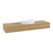 V&B Waschtischunterschrank mit Frontstruktur, mit Beleuchtung Antao 160x50cm, WBP-farbe honey oak, honey oak