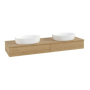 V&B Waschtischunterschrank mit Frontstruktur, mit Beleuchtung Antao 160x50cm, WBP-farbe honey oak, honey oak