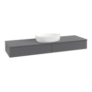 V&B Waschtischunterschrank mit Frontstruktur, mit Beleuchtung Antao 160x50cm, WBP-farbe Lac, Anthrac. m Lac