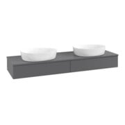 V&B Waschtischunterschrank mit Frontstruktur, mit Beleuchtung Antao 160x50cm, WBP-farbe Lac, Anthrac. m Lac-3