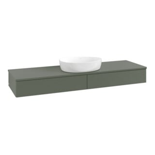V&B Waschtischunterschrank mit Frontstruktur, mit Beleuchtung Antao 160x50cm, WBP-farbe Lac, lea gre. m Lac