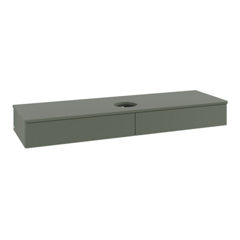 V&B Waschtischunterschrank mit Frontstruktur, mit Beleuchtung Antao 160x50cm, WBP-farbe Lac, lea gre. m Lac