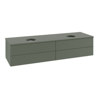 V&B Waschtischunterschrank mit Frontstruktur, mit Beleuchtung Antao 160x50cm, WBP-farbe Lac, lea gre. m Lac