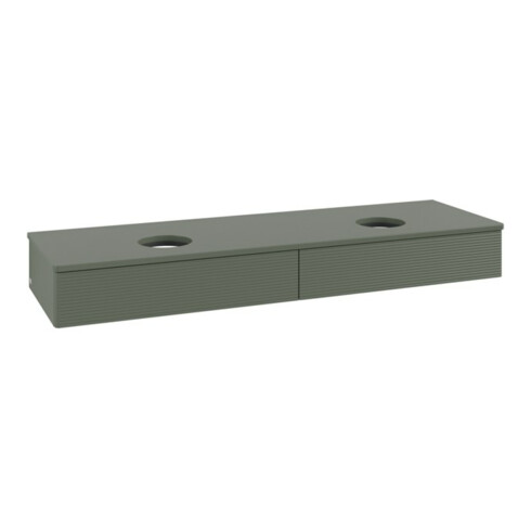 V&B Waschtischunterschrank mit Frontstruktur, mit Beleuchtung Antao 160x50cm, WBP-farbe Lac, lea gre. m Lac