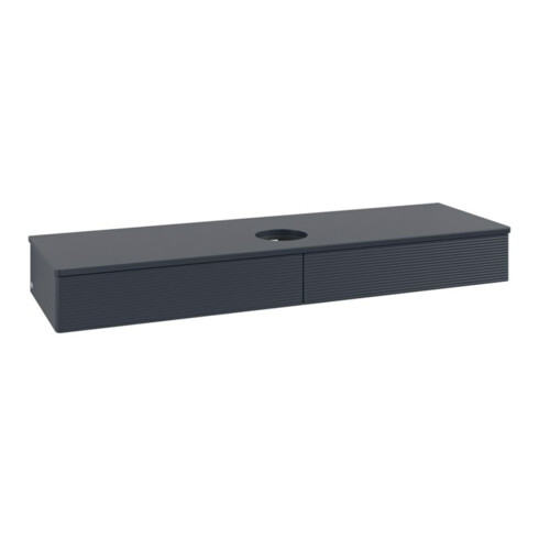 V&B Waschtischunterschrank mit Frontstruktur, mit Beleuchtung Antao 160x50cm, WBP-farbe Lac, md bl. m Lac