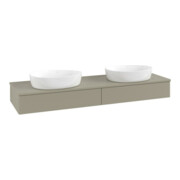 V&B Waschtischunterschrank mit Frontstruktur, mit Beleuchtung Antao 160x50cm, WBP-farbe Lac, st. Gr m Lac