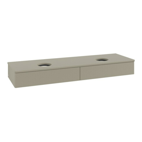 V&B Waschtischunterschrank mit Frontstruktur, mit Beleuchtung Antao 160x50cm, WBP-farbe Lac, st. Gr m Lac