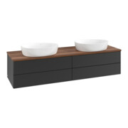 V&B Waschtischunterschrank mit Frontstruktur, mit Beleuchtung Antao 160x50cm, WBP-farbe w. wal, bla m Lac