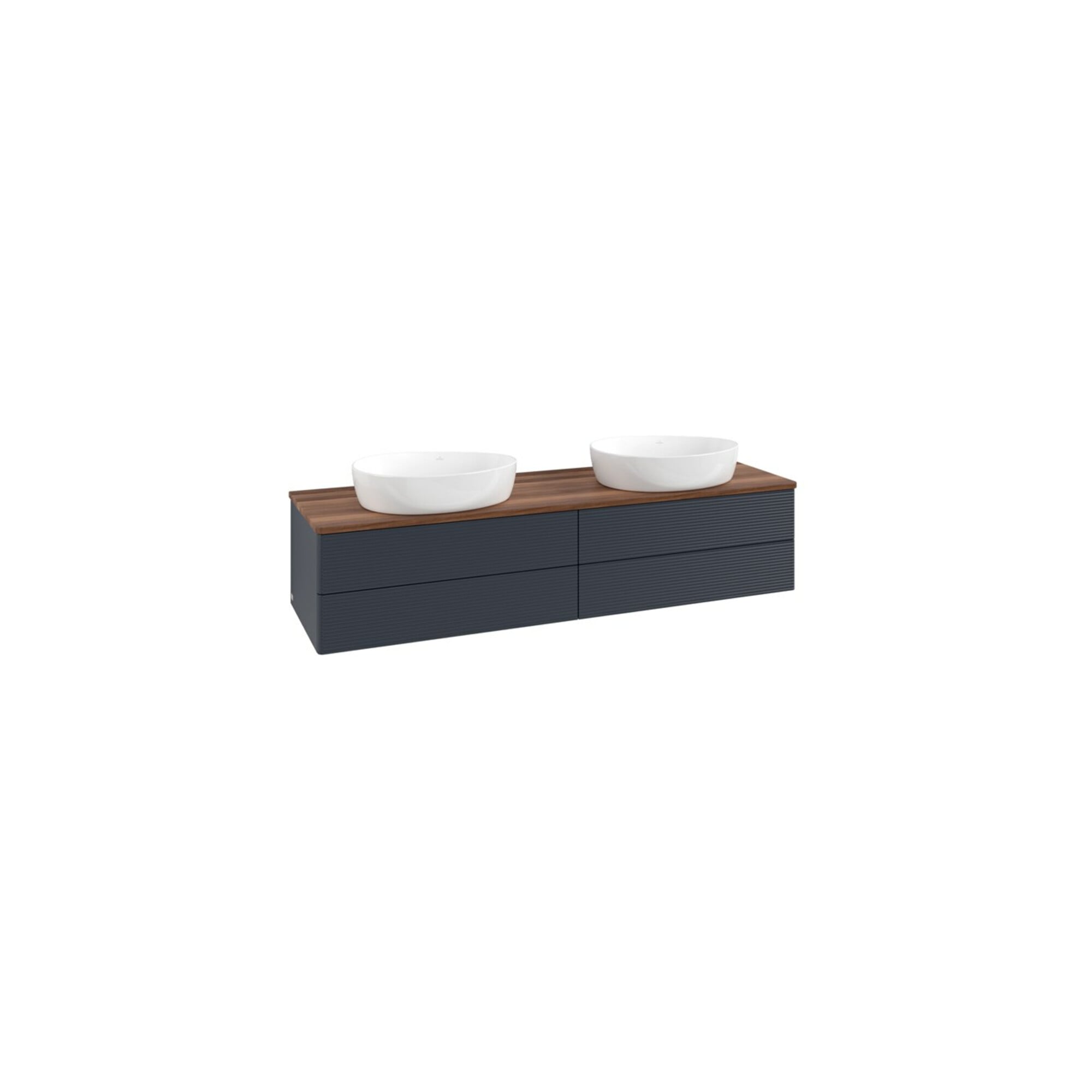 V&B Waschtischunterschrank mit Frontstruktur, mit Beleuchtung Antao 160x50cm, WBP-farbe w. wal, md bl. m Lac ; Villeroy & Boch