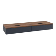 V&B Waschtischunterschrank mit Frontstruktur, mit Beleuchtung Antao 160x50cm, WBP-farbe w. wal, md bl. m Lac