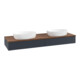 V&B Waschtischunterschrank mit Frontstruktur, mit Beleuchtung Antao 160x50cm, WBP-farbe w. wal, md bl. m Lac-4
