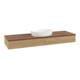 V&B Waschtischunterschrank mit Frontstruktur, mit Beleuchtung Antao 160x50cm, WBP-farbe w. walnut, honey oak-1
