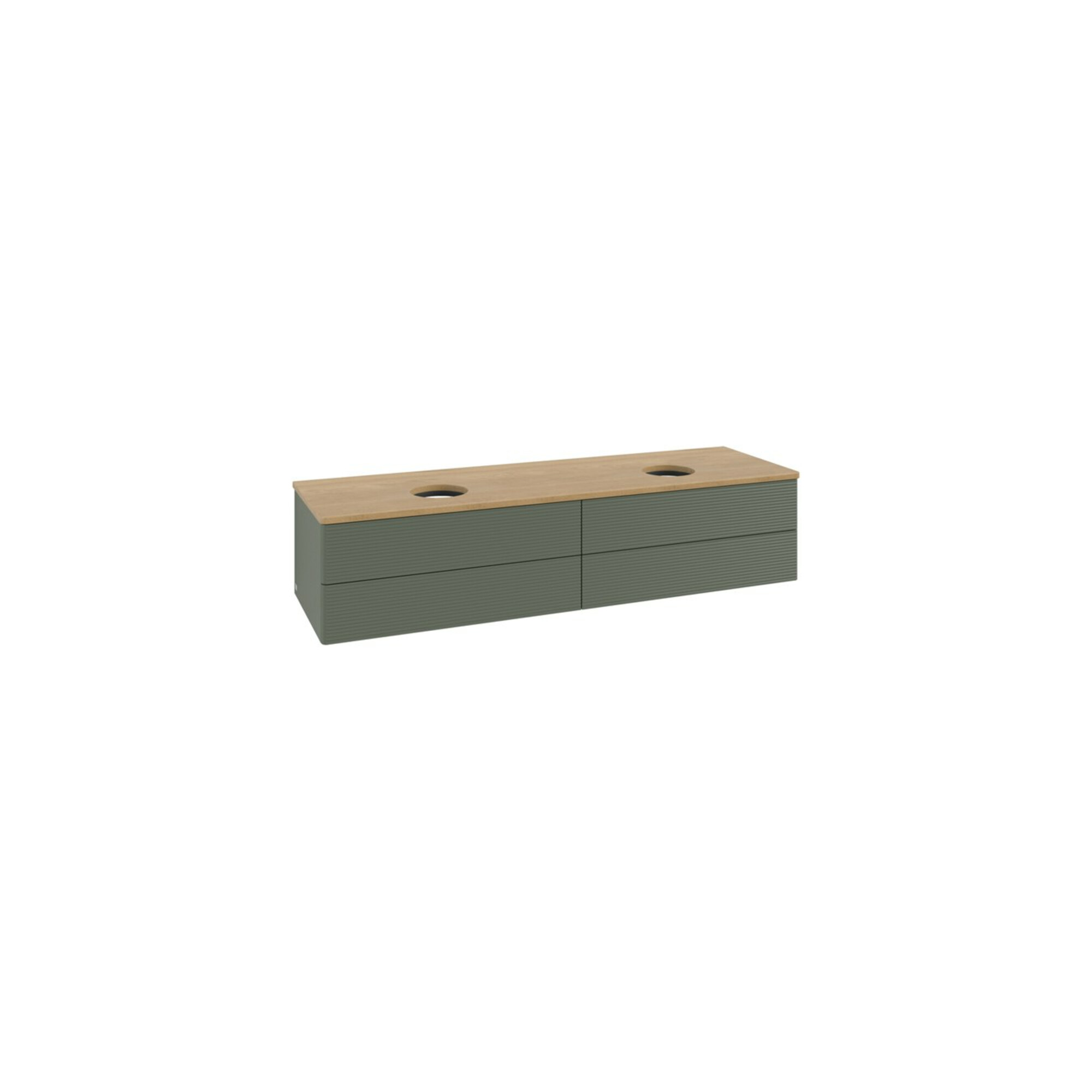 V&B Waschtischunterschrank mit Frontstruktur, mit Beleuchtung Antao 160x50cm, WBP hon. Oa, lea gre. m Lac ; Villeroy & Boch