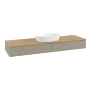 V&B Waschtischunterschrank mit Frontstruktur, mit Beleuchtung Antao 160x50cm, WBP hon. Oa, st. Gr m Lac