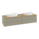 V&B Waschtischunterschrank mit Frontstruktur, mit Beleuchtung Antao 160x50cm, WBP hon. Oa, st. Gr m Lac-1