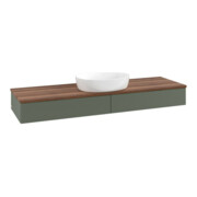 V&B Waschtischunterschrank mit Frontstruktur, mit Beleuchtung Antao 160x50cm, WBP w. wal, lea gre. m Lac-3