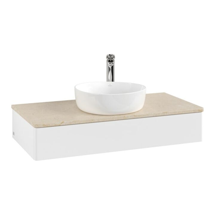 V&B Waschtischunterschrank ohne Frontstruktur Antao 100x19x50cm, HL, WBP botti., wh. m Lac