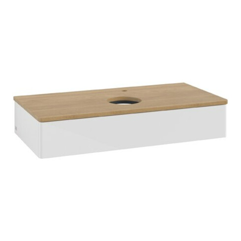V&B Waschtischunterschrank ohne Frontstruktur Antao 100x19x50cm, HL, WBP hon. Oa, g wh. Lac