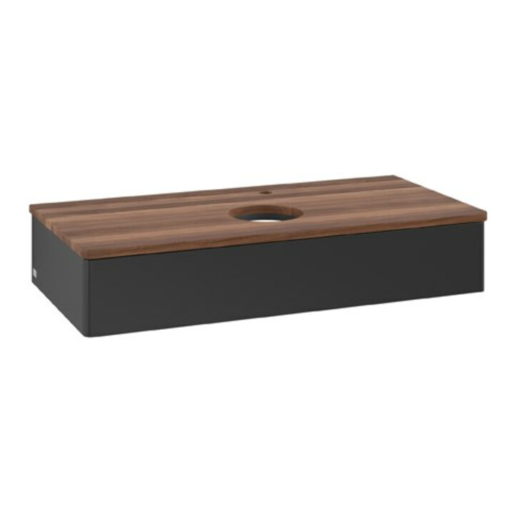 V&B Waschtischunterschrank ohne Frontstruktur Antao 100x19x50cm, HL, WBP w. wal, bla m Lac