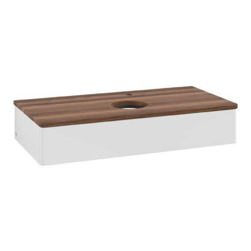 V&B Waschtischunterschrank ohne Frontstruktur Antao 100x19x50cm, HL, WBP w. wal, glo wh. Lac