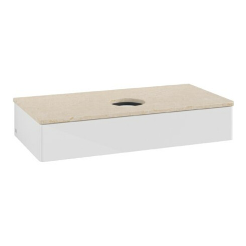 V&B Waschtischunterschrank ohne Frontstruktur Antao 100x19x50cm, WBP botti., glo wh. Lac
