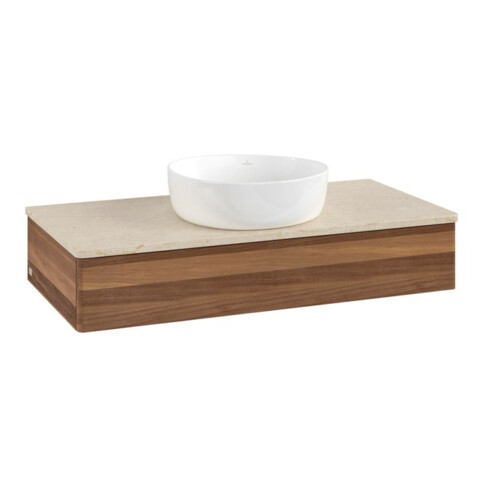V&B Waschtischunterschrank ohne Frontstruktur Antao 100x19x50cm, WBP-farbe botti., w. walnut