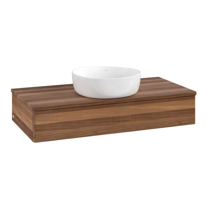 V&B Waschtischunterschrank ohne Frontstruktur Antao 100x19x50cm, WBP-farbe w. wal, w. walnut