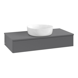 V&B Waschtischunterschrank ohne Frontstruktur Antao 100x19x50cm, WBP Lac, Anthrac. m Lac