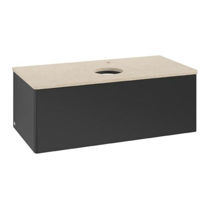 V&B Waschtischunterschrank ohne Frontstruktur Antao 100x36x50cm, HL, WBP botti., bla m Lac