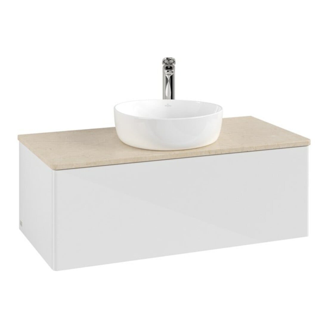 V&B Waschtischunterschrank ohne Frontstruktur Antao 100x36x50cm, HL, WBP botti., glo wh. Lac