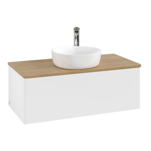 V&B Waschtischunterschrank ohne Frontstruktur Antao 100x36x50cm, HL, WBP hon. Oa, wh. m Lac