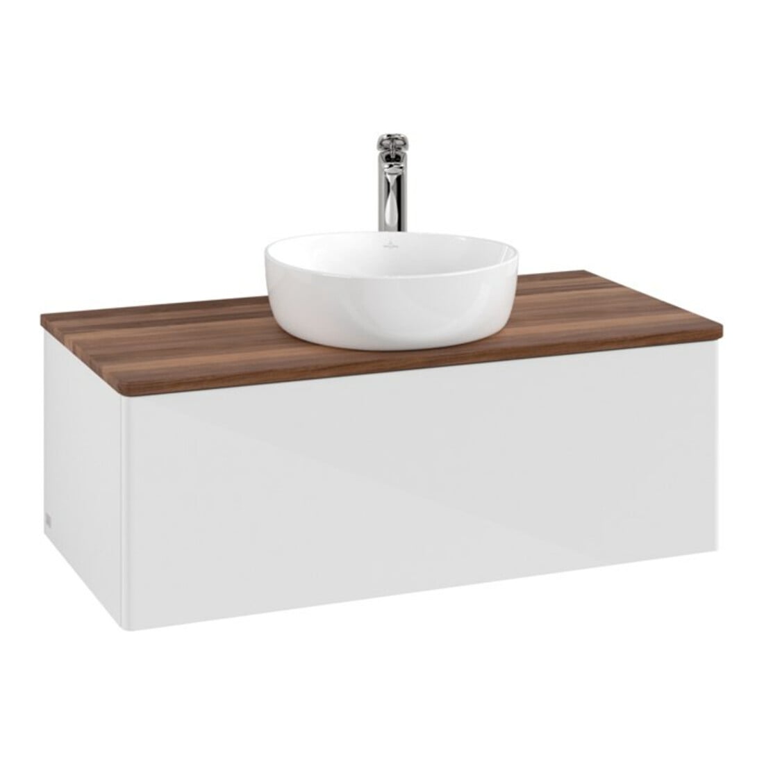 V&B Waschtischunterschrank ohne Frontstruktur Antao 100x36x50cm, HL, WBP w. wal, glo wh. Lac