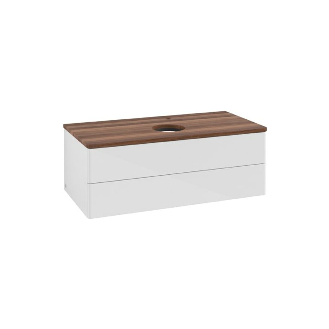 V&B Waschtischunterschrank ohne Frontstruktur Antao 100x36x50cm, HL, WBP w. wal, glo wh. Lac