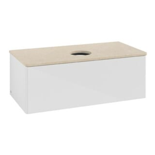 V&B Waschtischunterschrank ohne Frontstruktur Antao 100x36x50cm, WBP botti., glo wh. Lac