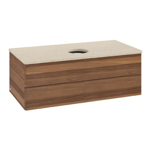 V&B Waschtischunterschrank ohne Frontstruktur Antao 100x36x50cm, WBP-farbe botti., w. walnut