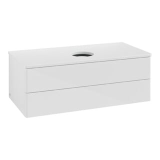 V&B Waschtischunterschrank ohne Frontstruktur Antao 100x36x50cm, WBP-farbe Lac, glo wh. Lac
